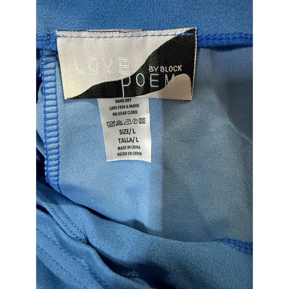Love Poem by Block Royal Blue Grommet Buckle Wrap Mini Skirt Large - Picture 3 of 4